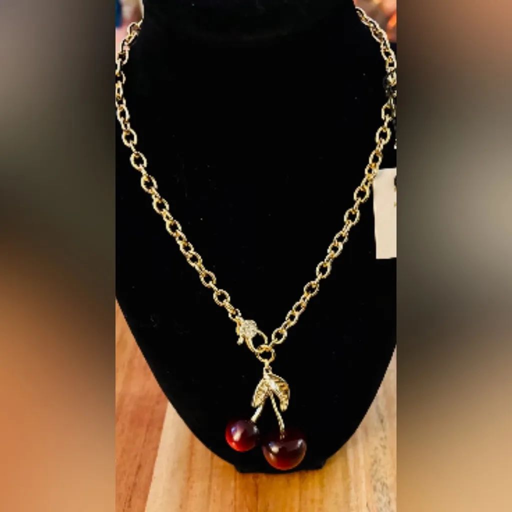 NWT Cherry Charm Chain Necklace - Image 5