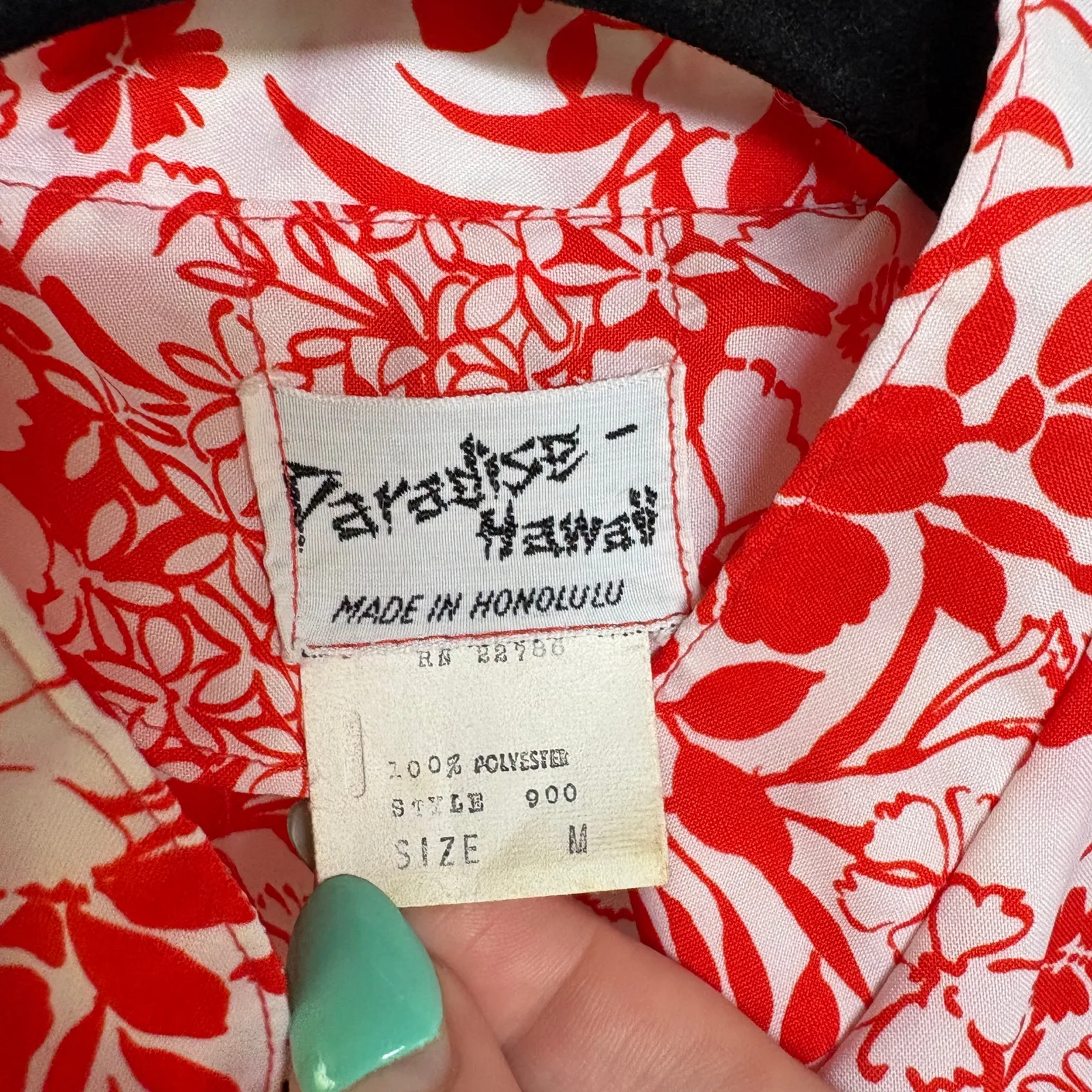 Vtg Paradise Hawaii Red Vacation Beach Lightweight Bloke Surf Shirt Medium - Image 8