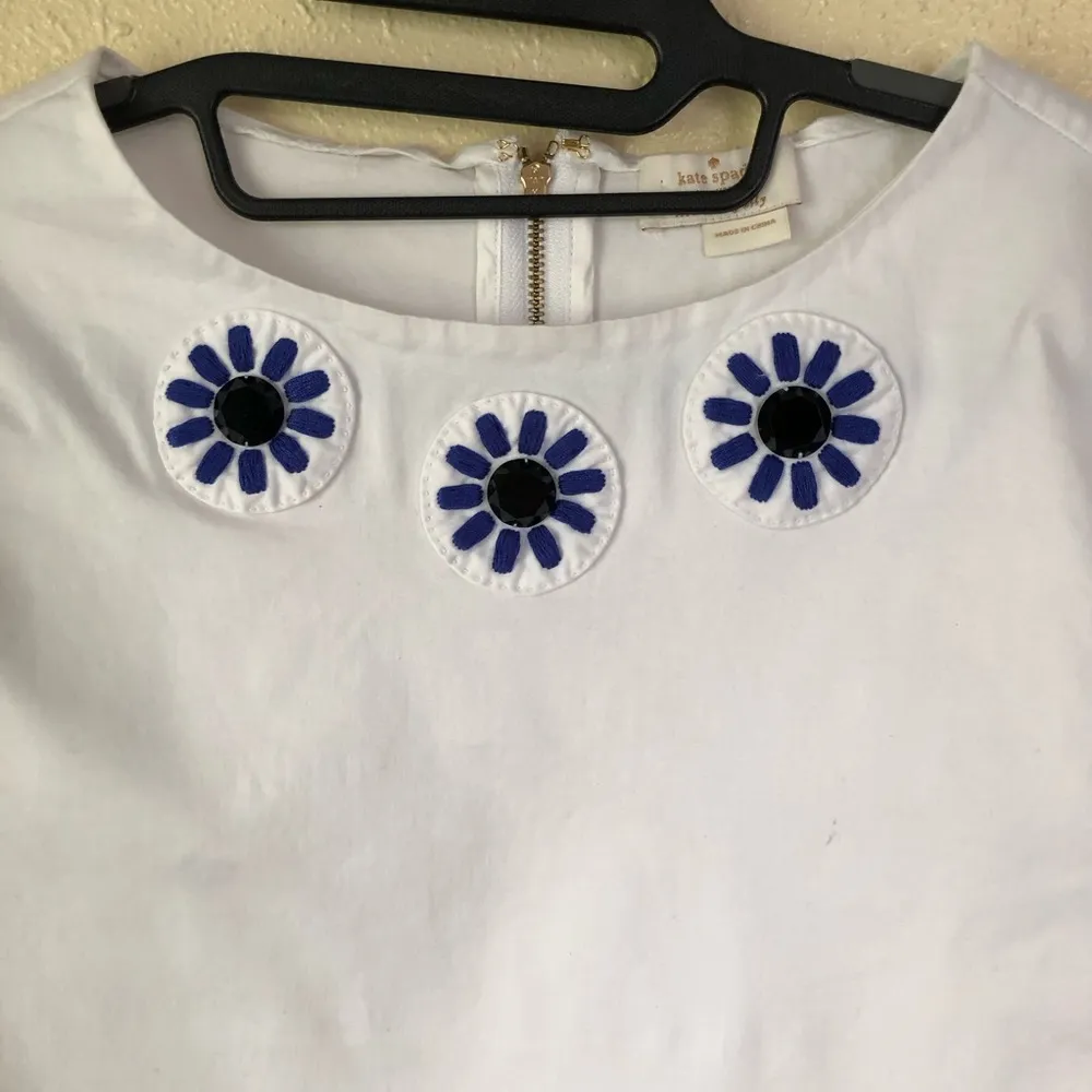 Kate Spade embroidered embellished floral boxy dressy short sleeve cropped Too - Image 3