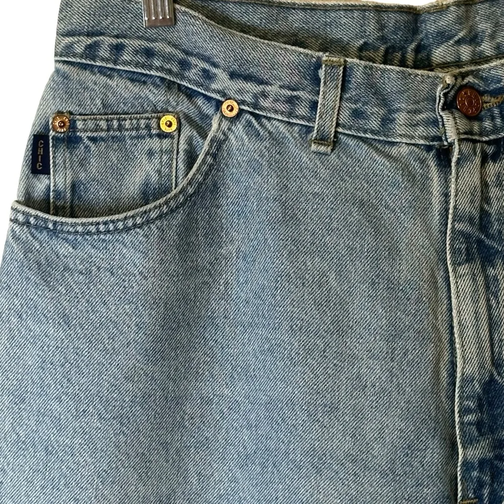 Vintage 80’s Chic Mom Jeans Size 18 Tall Mexico 100% Cotton Blue - Image 4