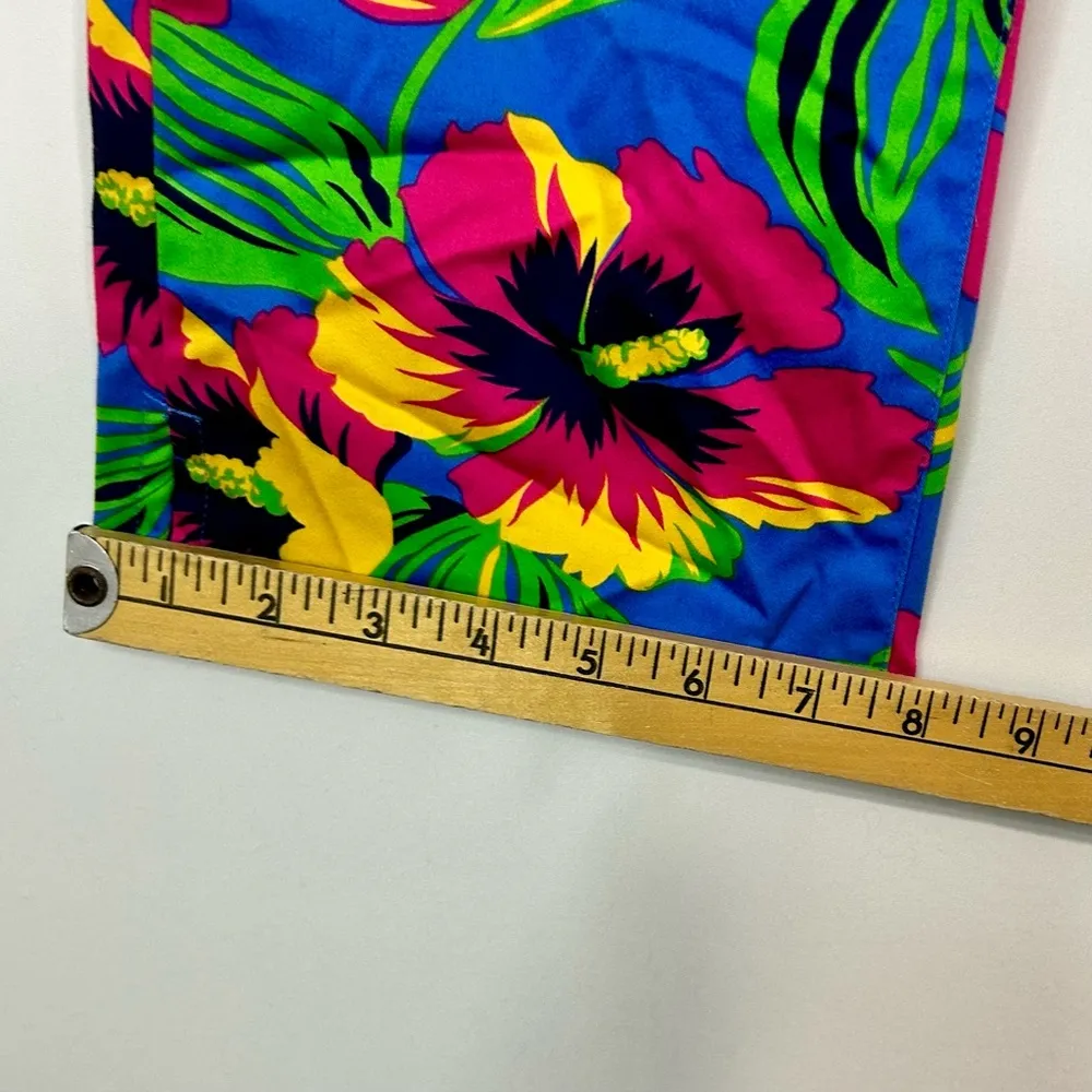 Polo Jeans Co. Ralph Lauren Women’s Tropical Floral Capri Pants Blue Size 8 EUC - Image 7