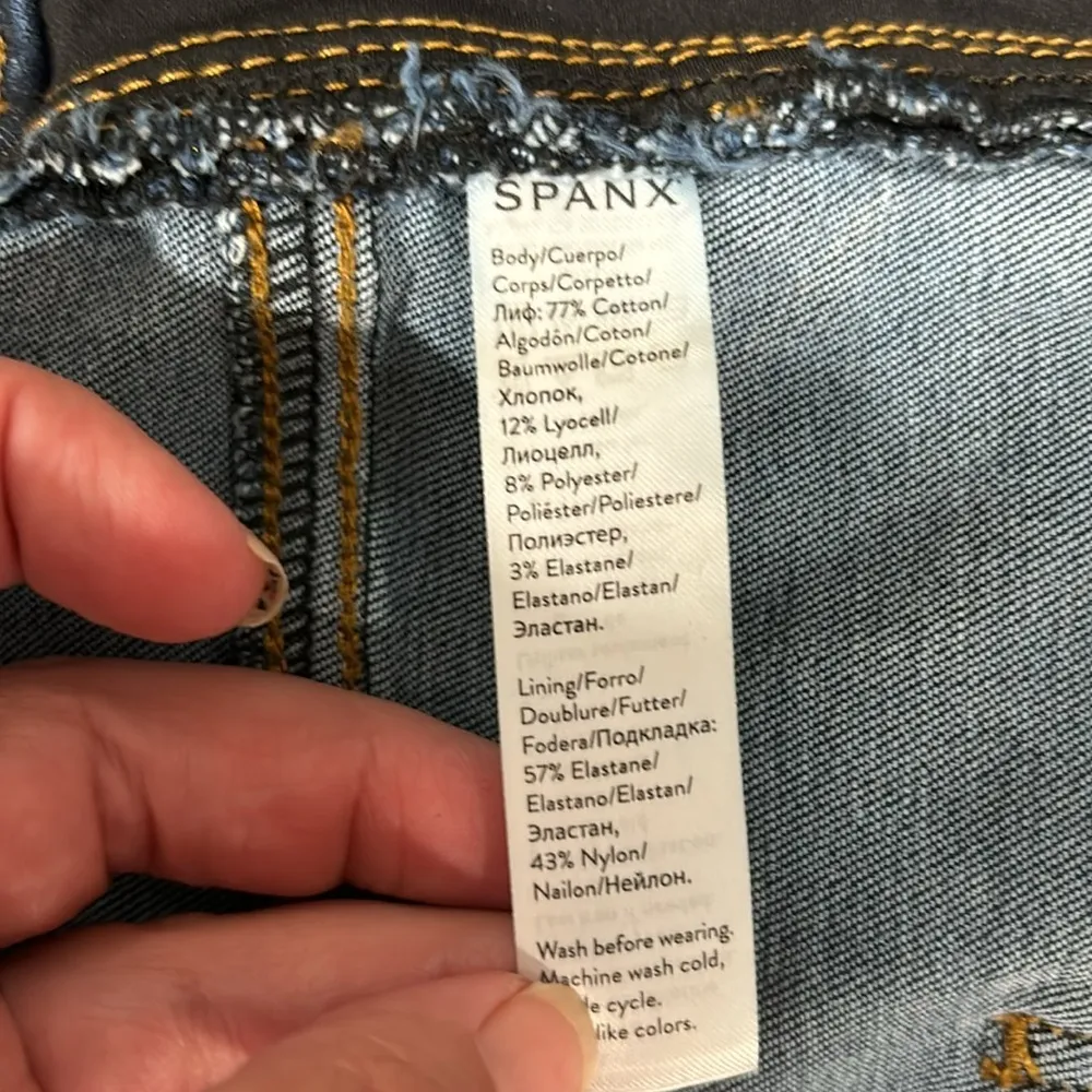 Spanx 26” inseam pull on boot cut tummy control Jean size 3X - Image 7