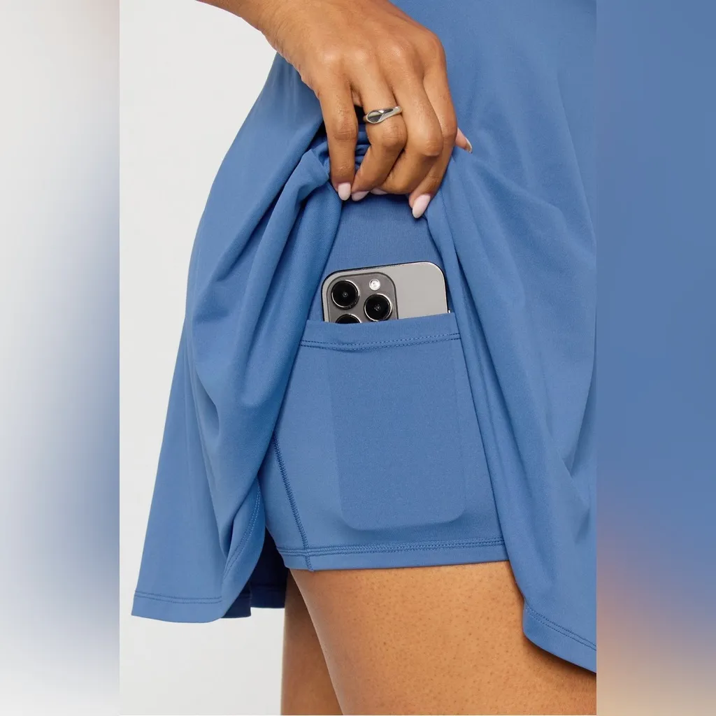 Fabletics Women’s Boost Performance Mini Dress in Indigo Blue Size L - Image 4