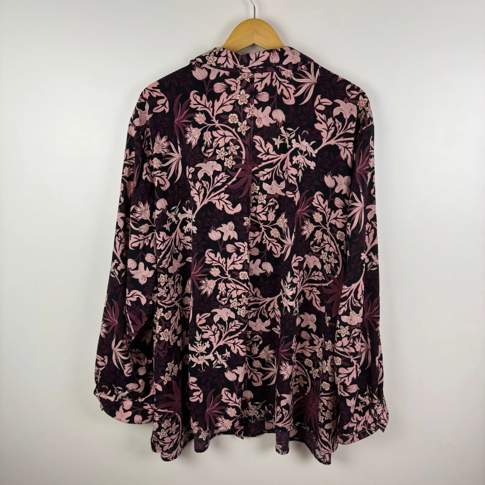 Catherines Floral Button Down Blouse Size 4X Long Sleeve Boho Romantic‎ Everyday - Image 4