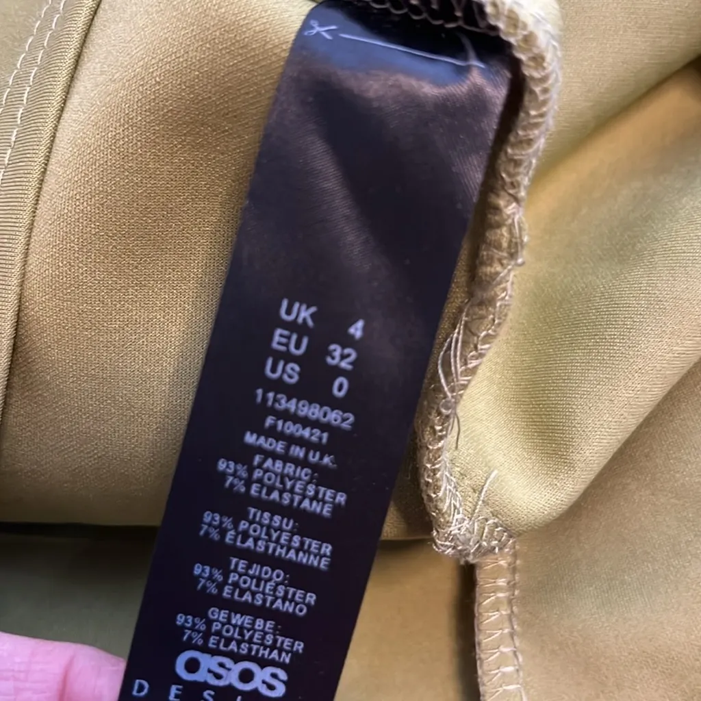 ASOS DESIGN front twist maxi dress with fluted sleeve in olive size 0 - Image 12