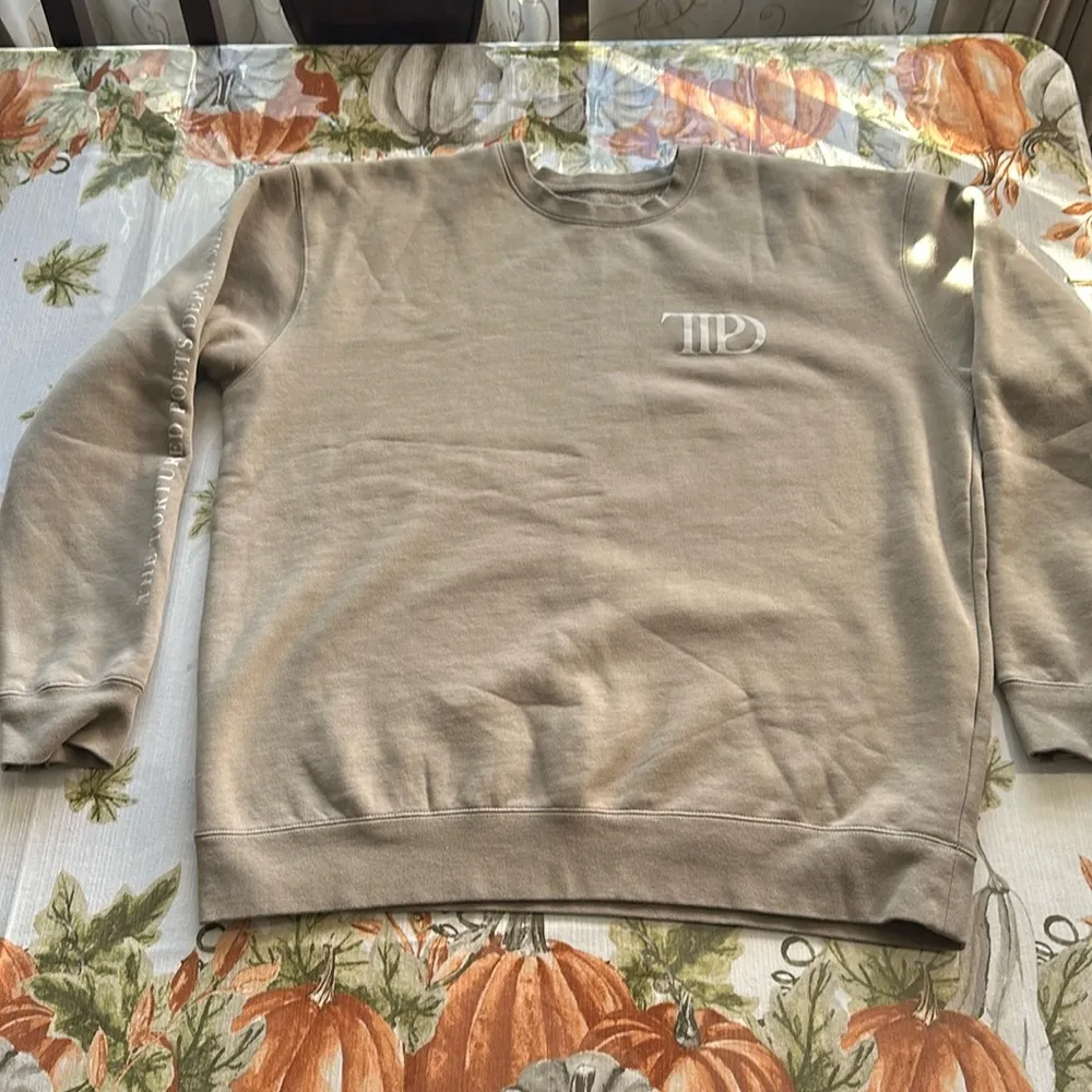 Taylor Swift Authentic The Tortured Poets Department Beige Crewneck Size XL - Image 2