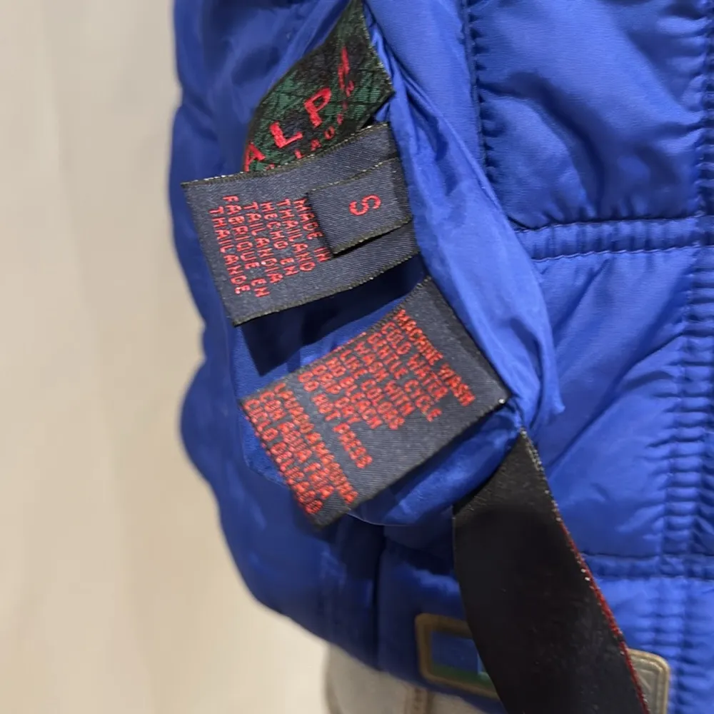 Vintage Ralph Lauren reversible blue and green ski vest - Size S - Image 5