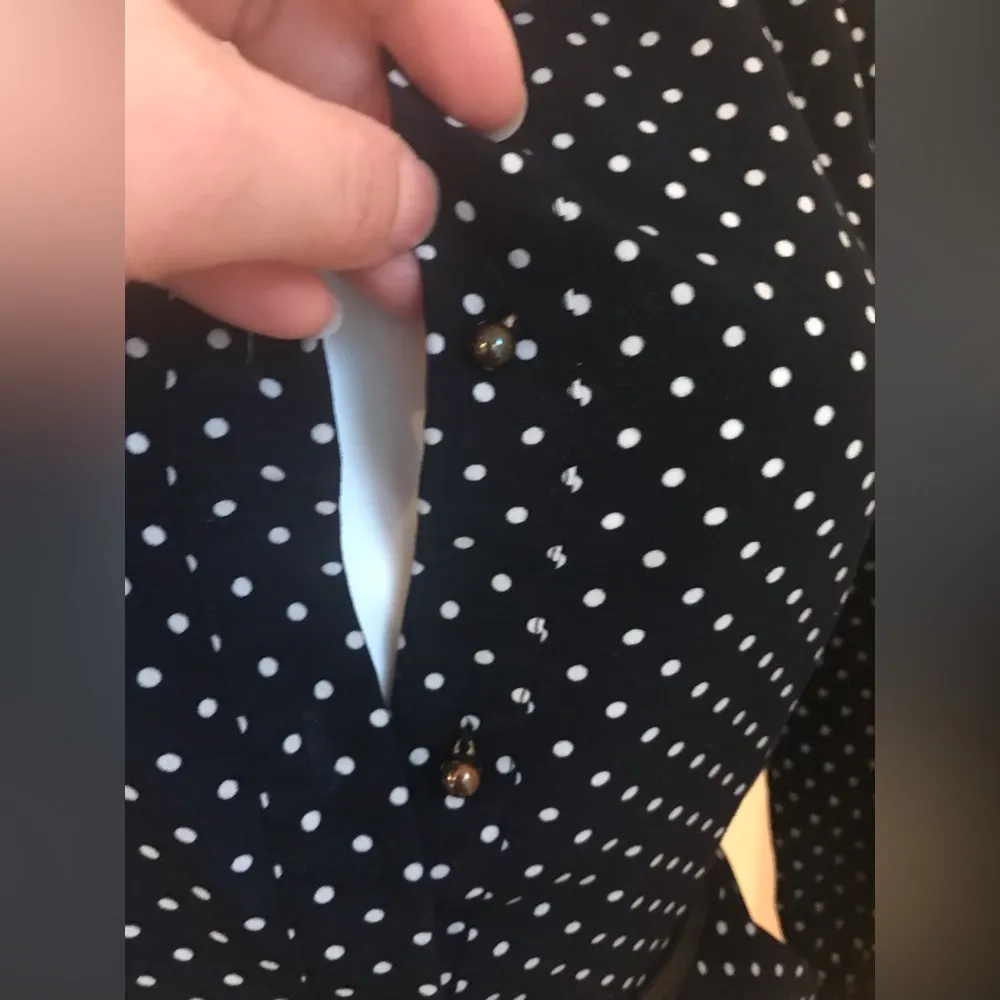 Forever 21 Navy Polka Dots 3/4 Sleeve Dress Zip On The Side Deep Pockets… - Image 7