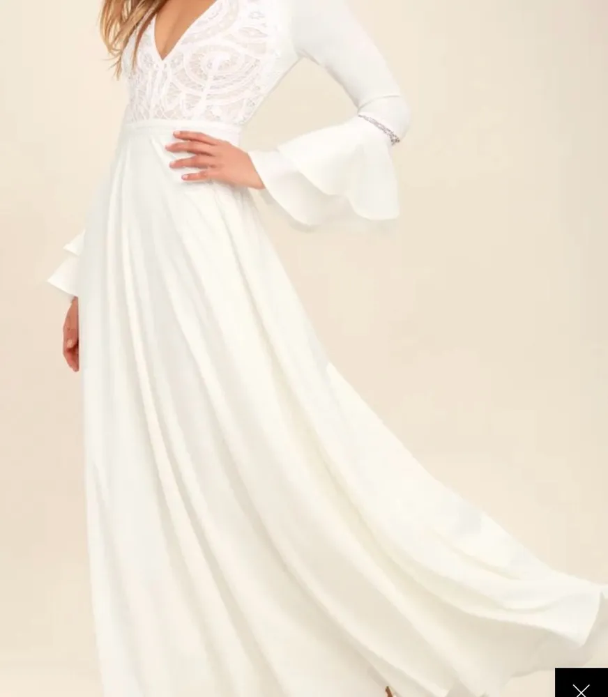 Lulus Enchanted Evening White Lace Maxi Dress Size XS - Image 2