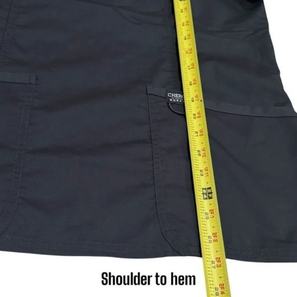 NEW Cherokee Modern Classic Fit‎ Mock Wrap Scrub Top Medical Career Comfort M - Image 5