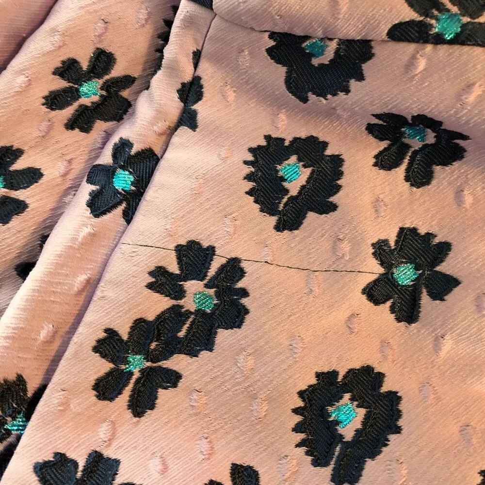 Shoshanna Midnight Novara Dress Floral Crepe Strapless Hi Low Pockets Purple 2 - Image 6