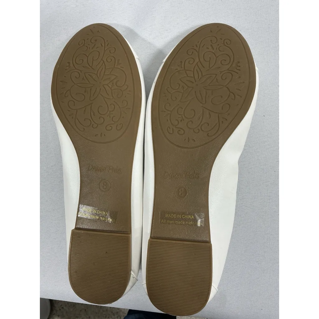 Womans Dream Pairs Slipon Ballet Shoes Size 8 White Model Jmacfdce NWOT - Image 7