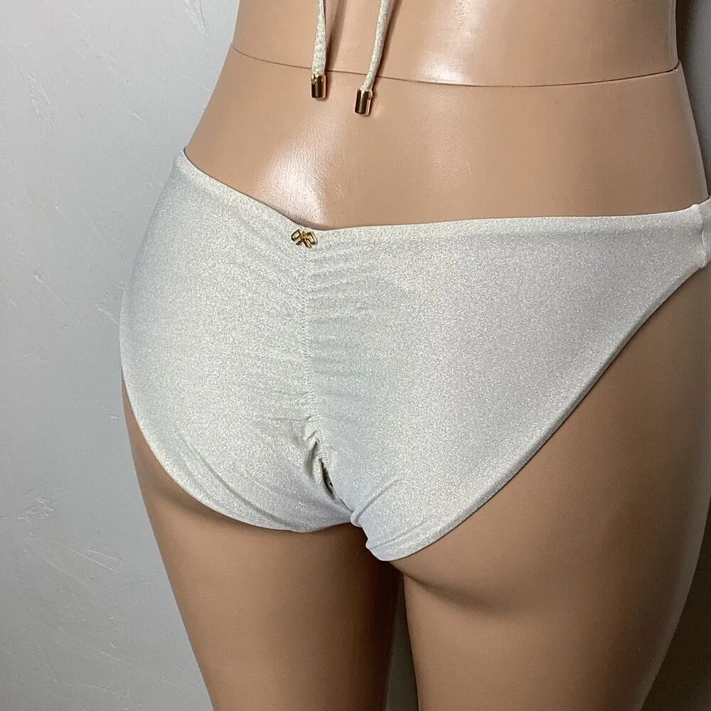 New. PQ/Pilyq pink metallic bikini set. Small. Retails $176 - Image 7