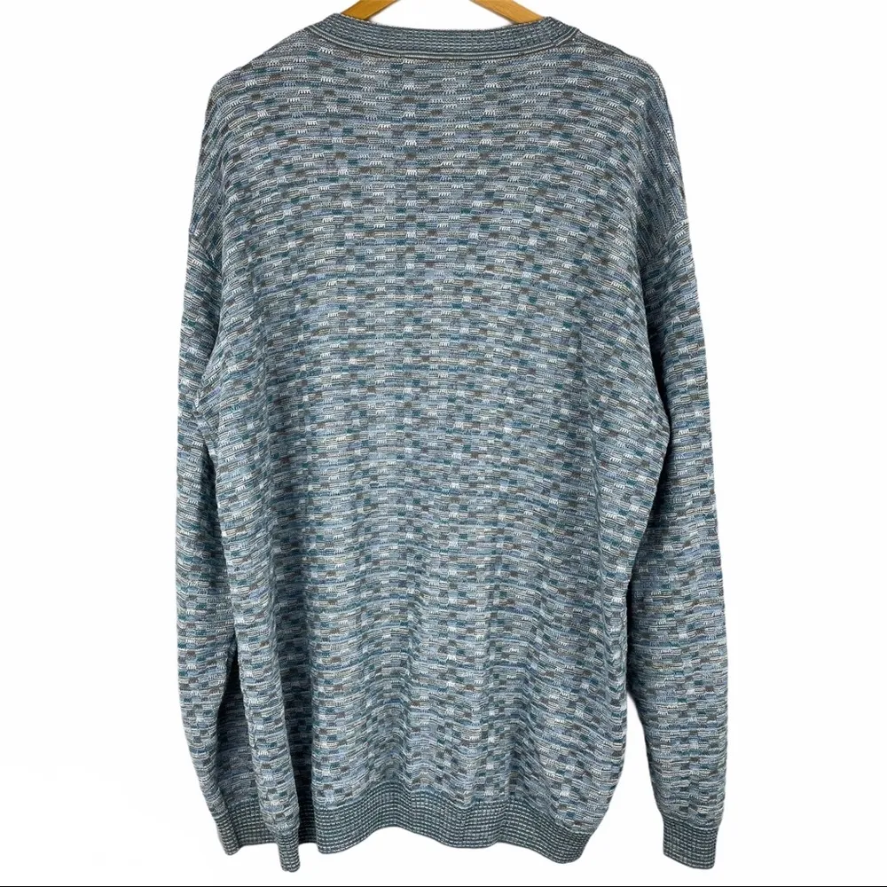 Grandpa Oversized 3D Textured Knit Sweater Blue Size undefined - Image 4