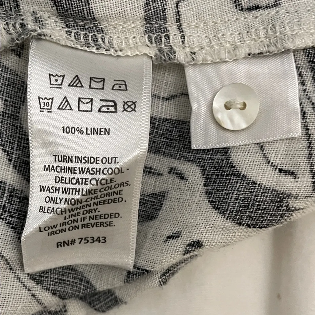 C&C California Linen Black & White Floral Pullover Dress Womens Size 3X - Image 10