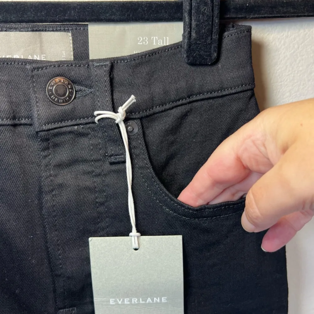 Everlane High Rise Skinny Jeans Black Denim Stretch Women's Size 23 Tall 23 x 31 - Image 5
