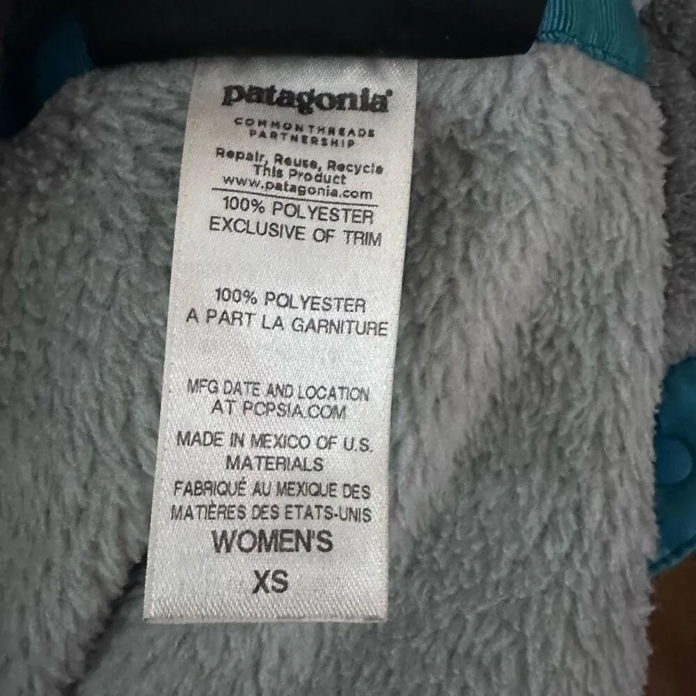 Patagonia  Re-Tool Snap T Fleece Pullover Gray Teal Quarter Snap Kangaroo Pocket - Image 6