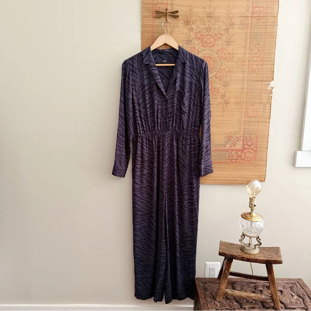 Rails Callan Charcoal Tiger Stripe Print Cropped Wide Leg Jumpsuit - Image 2