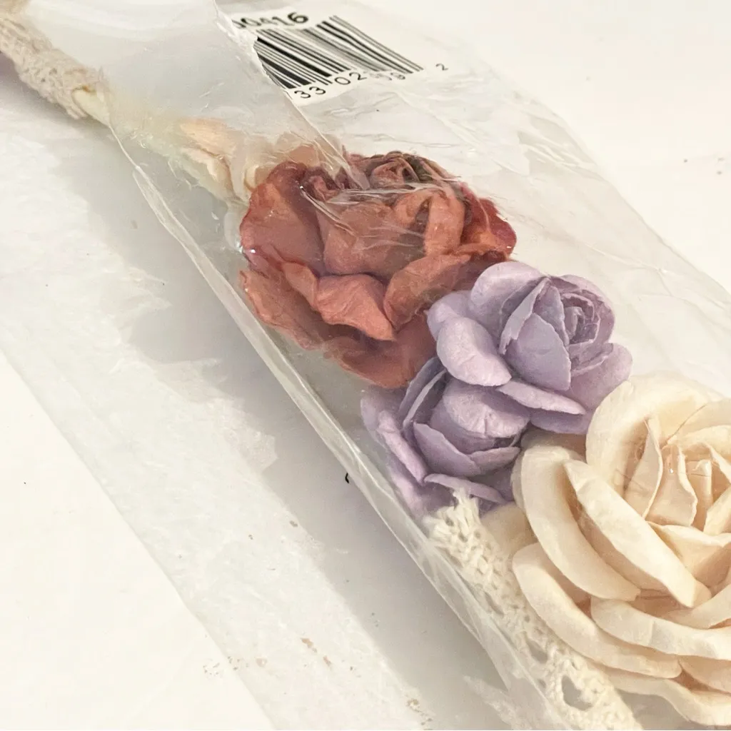Tarte Limited Edition Pink Purple Mauve Cotton‎ PAPER FLOWER CROWN Headband NEW - Image 2