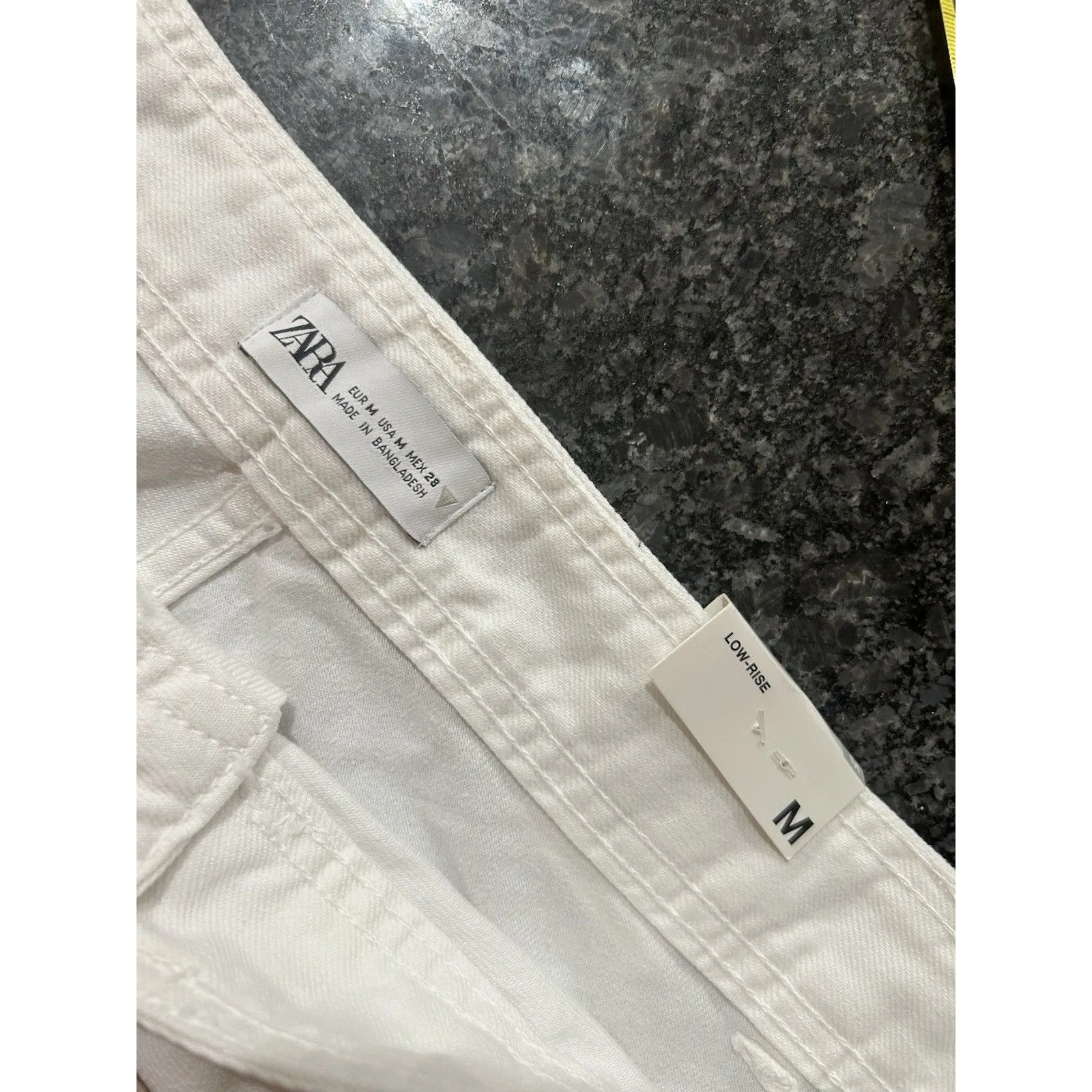 New Zara White Denim Maxi Skirt Size Medium Nautical Preppy Fairy Low Rise USA - Image 6