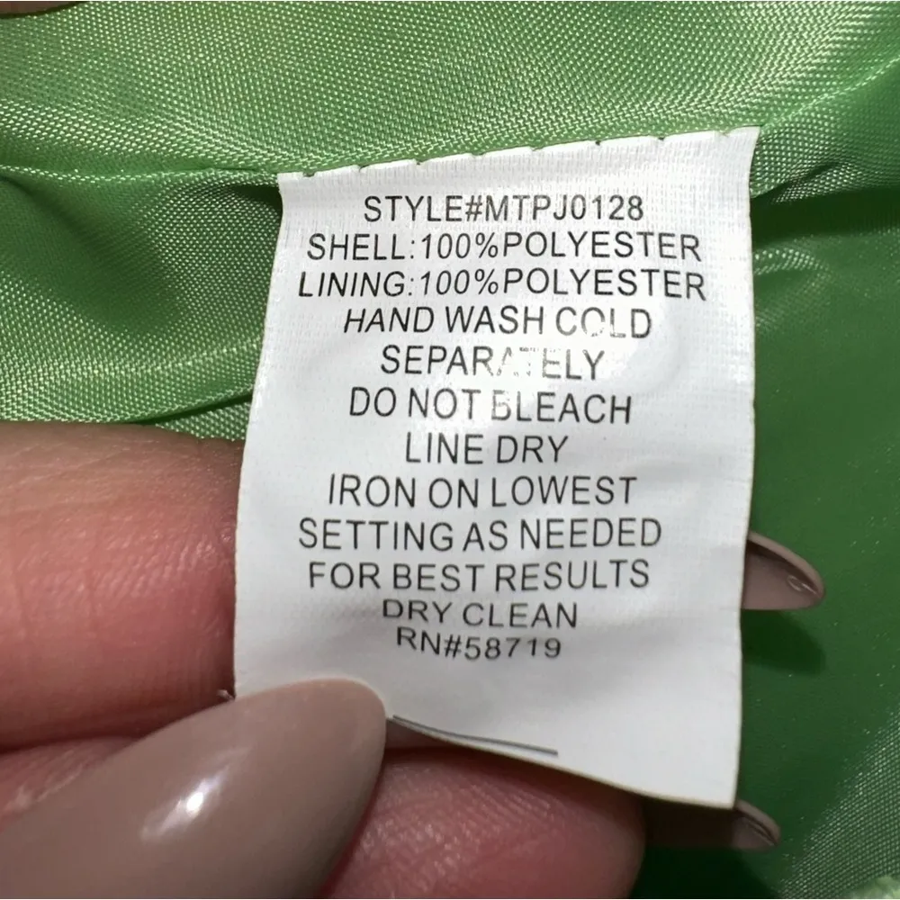 Elementz Green Blazer Three Button Front 3/4 Sleeve Large - Image 6