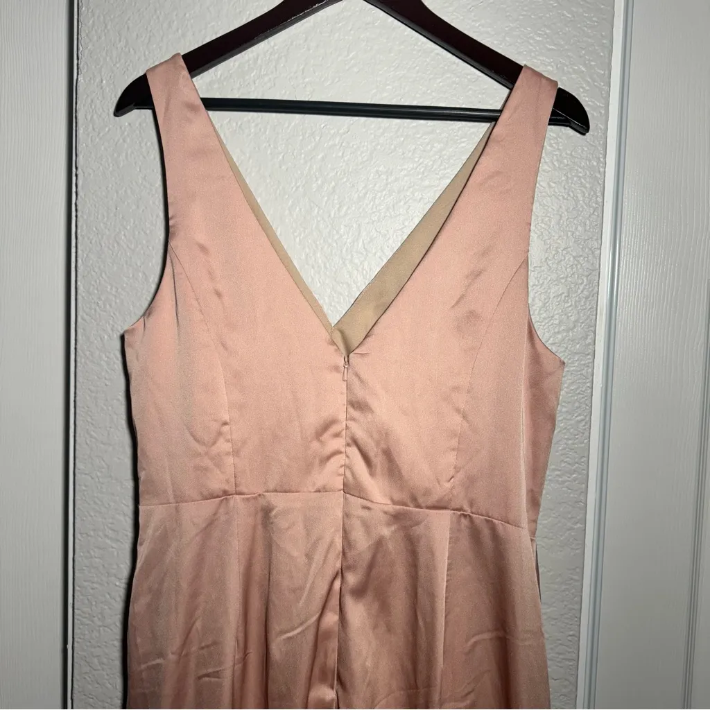 After Six • Gown • Sleeveless Wrap Dress • Satin Maxi • 14R • Light Pink - Image 10