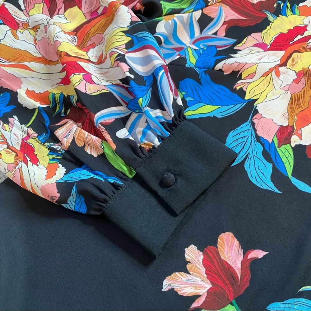 Jealous Tomato Midnight Bloom Floral Choker Blouse - Image 5