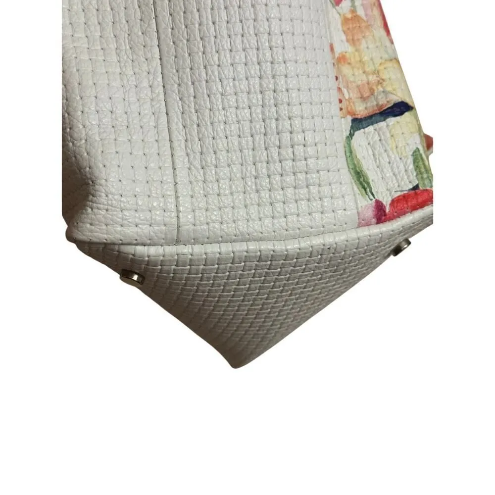 CLAUDIA FIRENZE Floral Tote Bag Mase in Italy White - Image 5