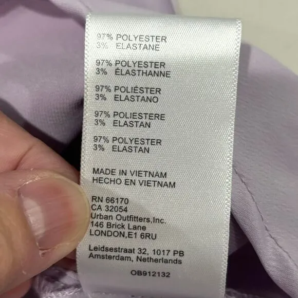 Urban Outfitters Mallory Cowl Slip‎ Dress Rose Lilac Size L Satin Purple - Image 9