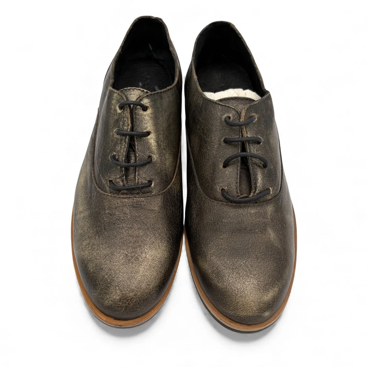 Wolverine 1883 Oxford Gold Brown Leather Women's 7 NWOB Lace Up Shoes Metallic - Image 2