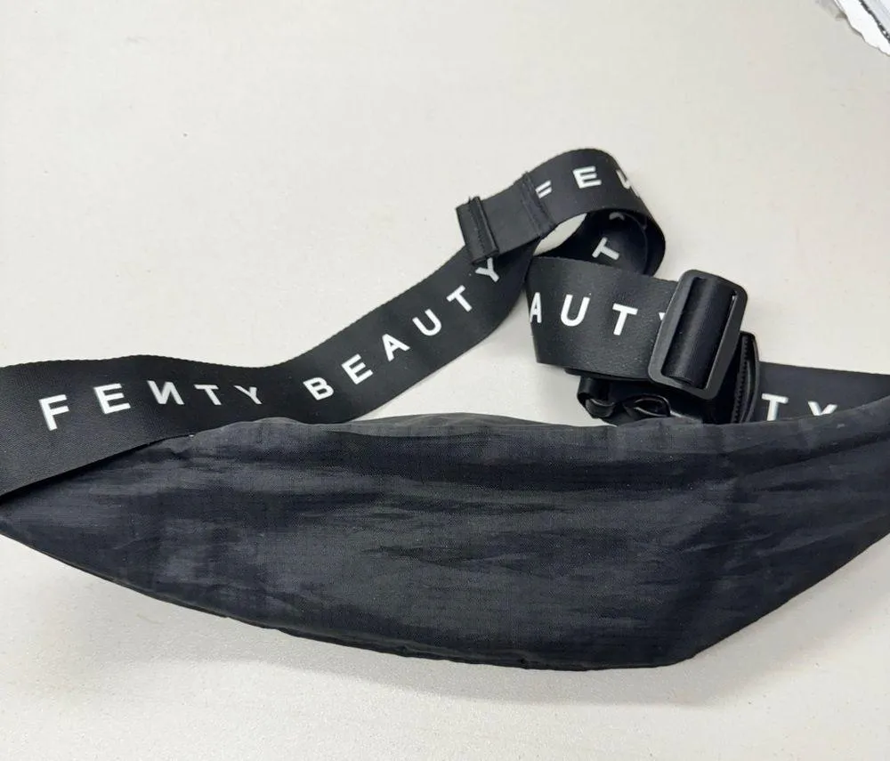 Fenty Beauty Black Canvas Crossbody Belt Bag Fanny Pack Convertible Purse - Image 4