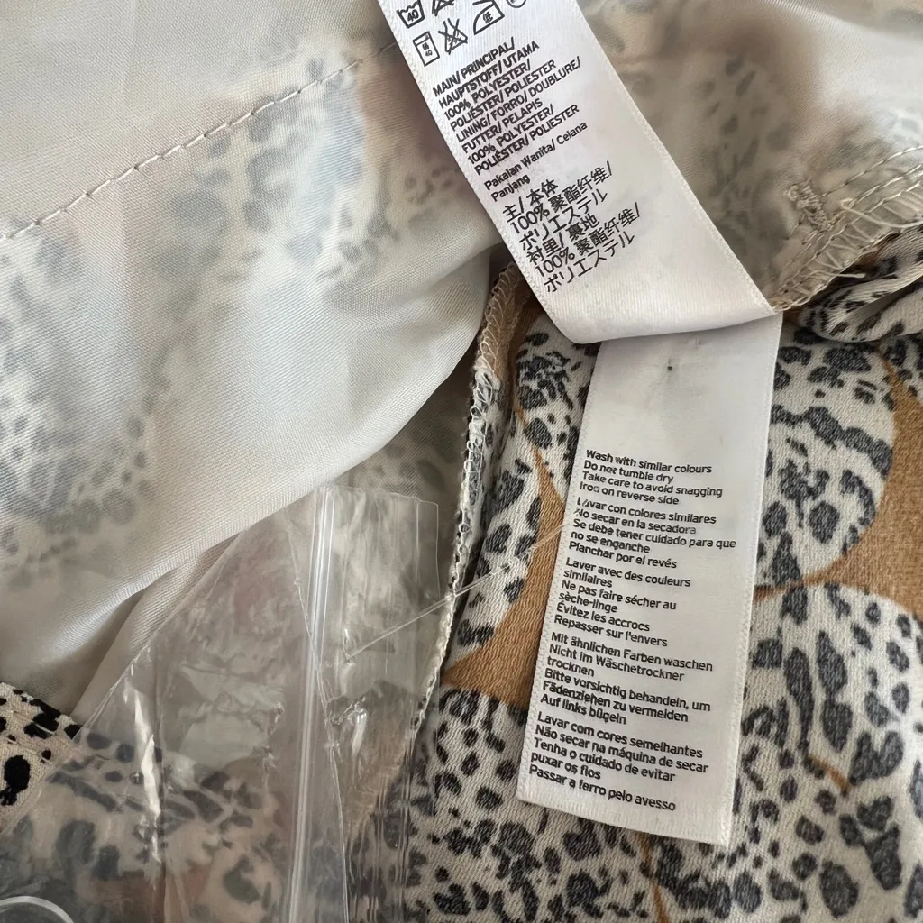 NEW TopShop Animal Print Leopard Trouser Pants Ankle Ruffle Frill Hem‎ Size US 6 - Image 2