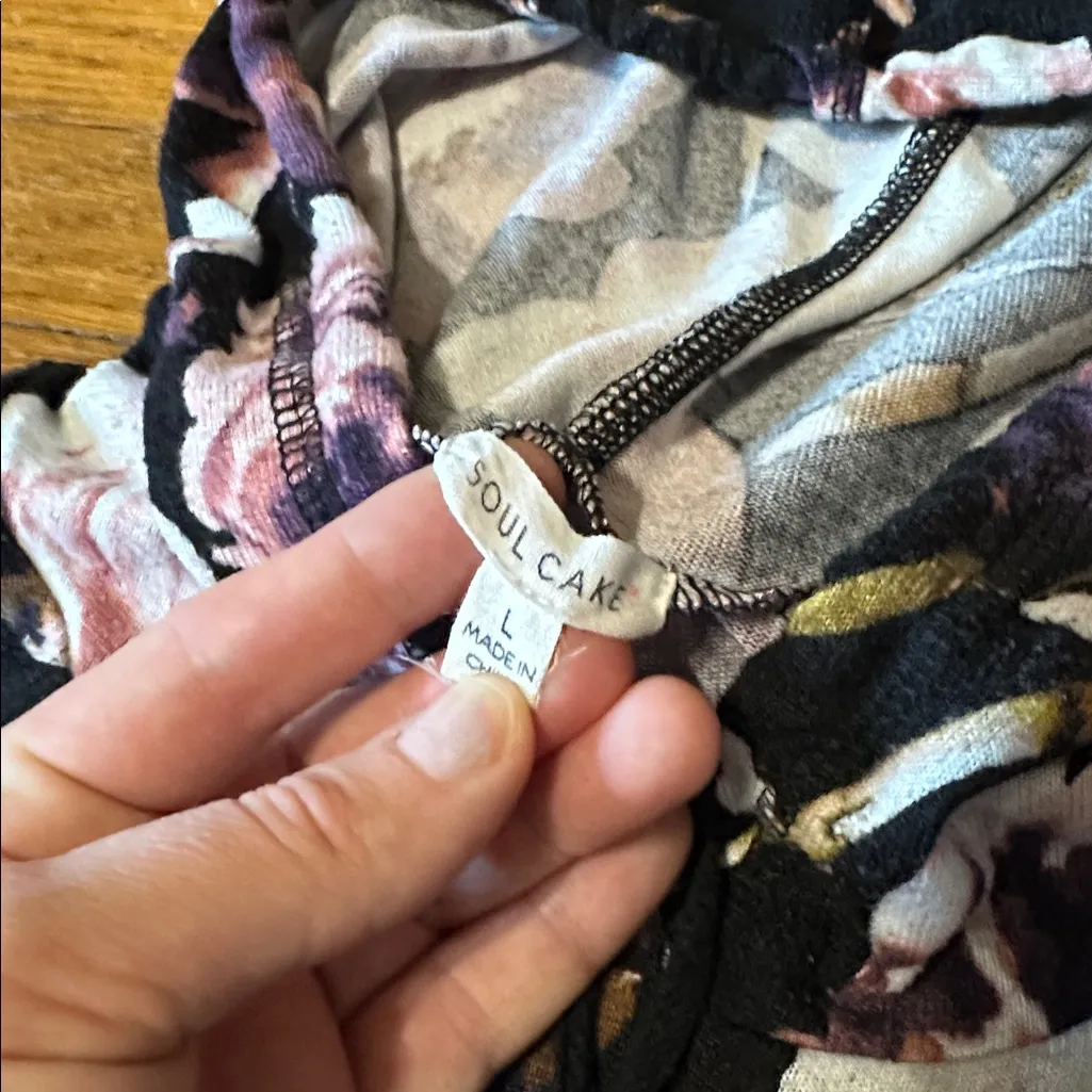 Soul Cake Women’s Light Pullover Hoodie, Floral Print, Large - Image 2