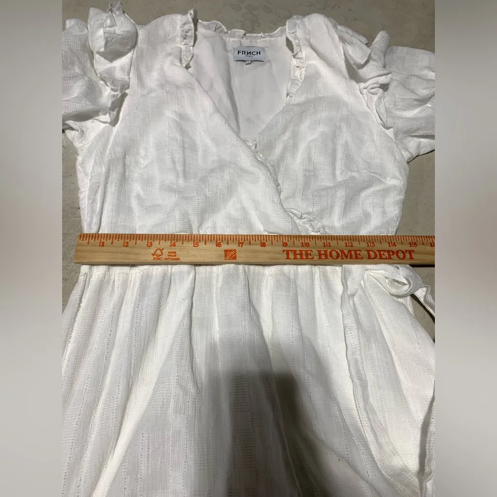 FRNCH White Wrap Dress medium - Image 9