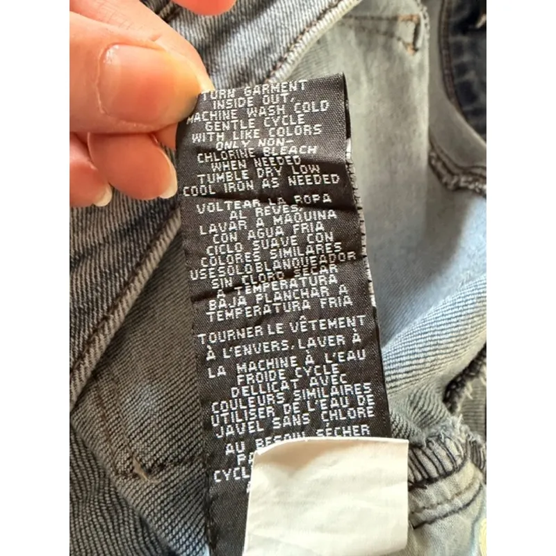 1822 Denim Light Wash Distressed Crop Jeans Women’s 14 Raw Hem - Image 5