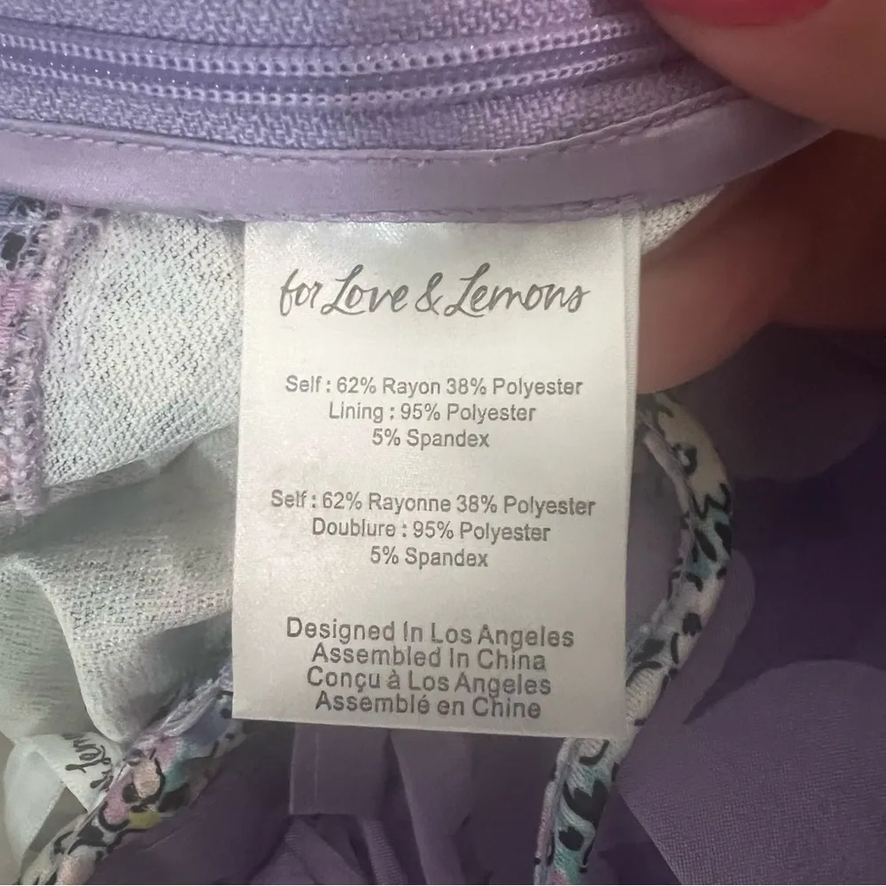 NEW NWT For Love & Lemons Villegas Bodysuit Sheer Floral Midi Dress In Purple - Image 11