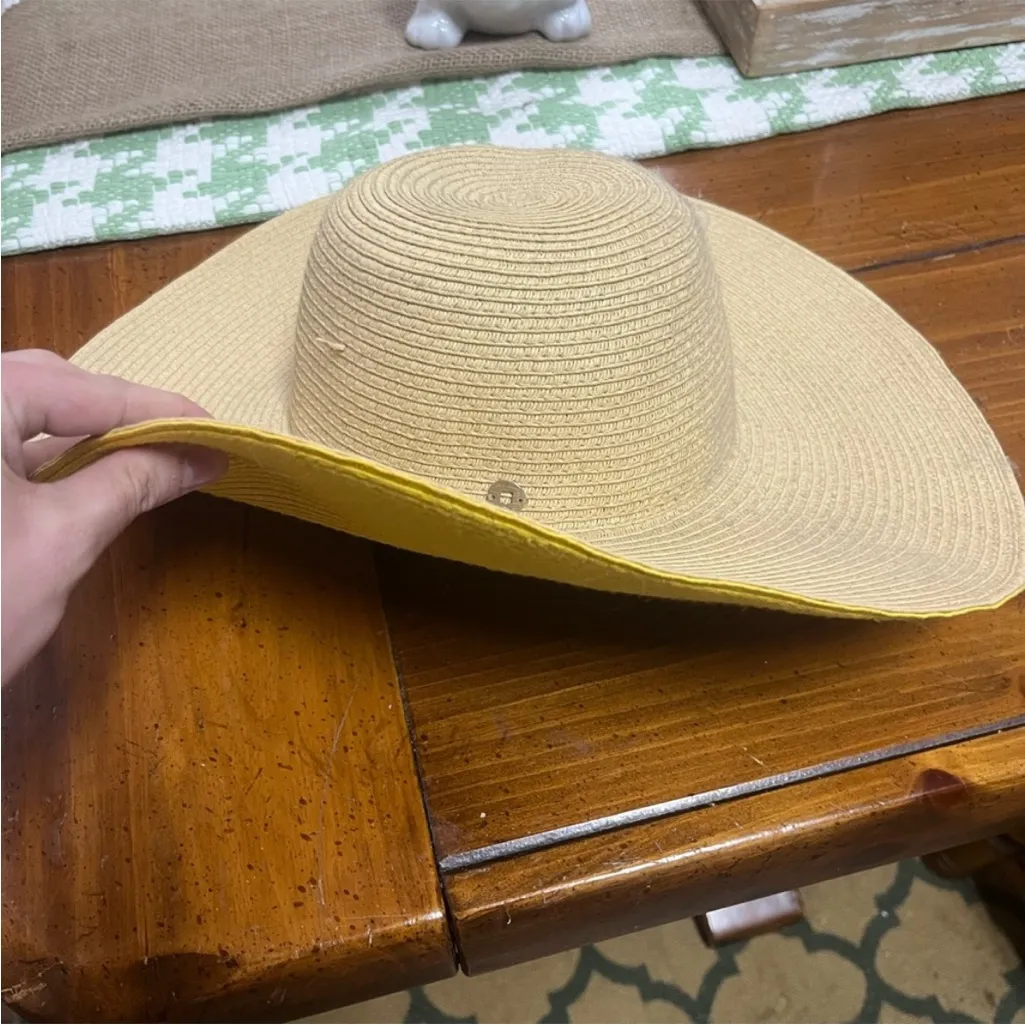 D&Y Tan and Yellow Wide-Brimmed Hat - Image 2