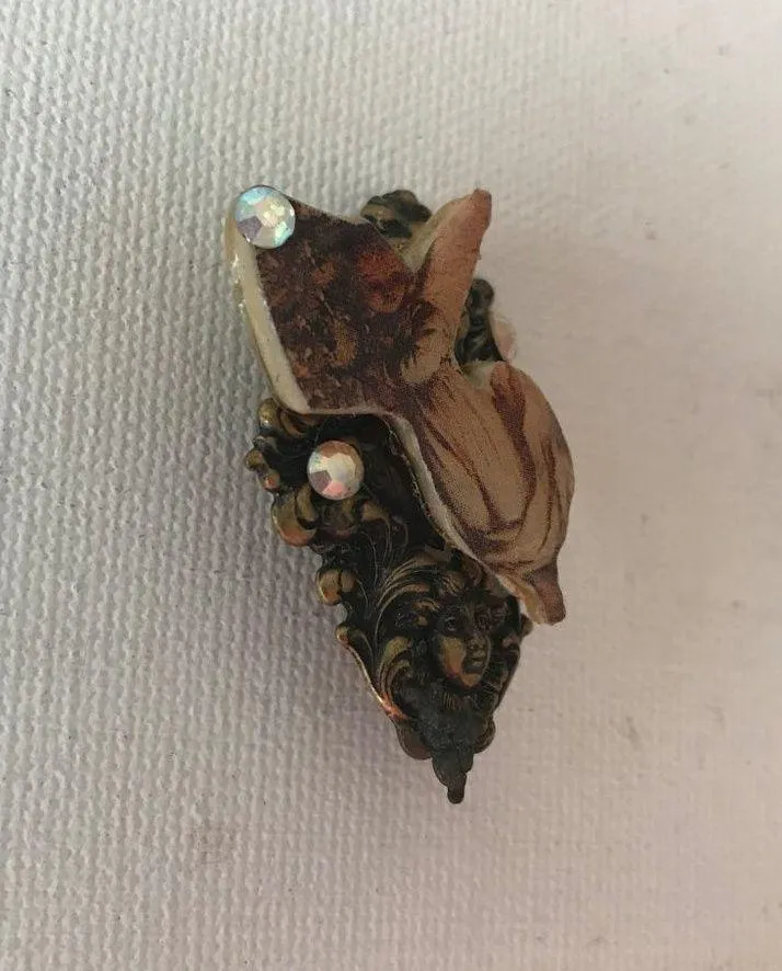 Victorian Angel Cherub Pin Brooch Handmade Vintage - Image 6