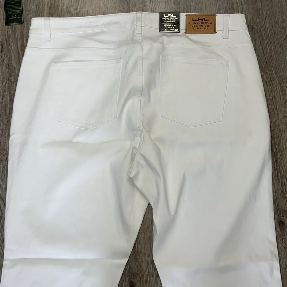 Lauren Ralph Lauren Modern Curvy Straight Leg Slimming Jeans Size 22W White - Image 14