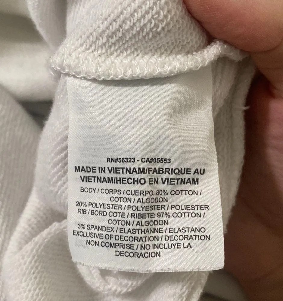 Nike spellout logo kangaroo pocket white and navy drawstring hoodie size M - Image 12