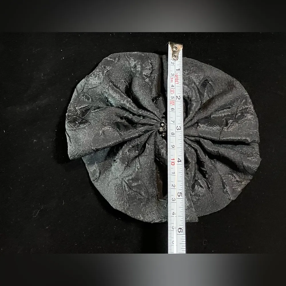 Vintage 90s Big Silky Hair Bow Barrette Clip Ribbon Goodys Oversized Black - Image 6