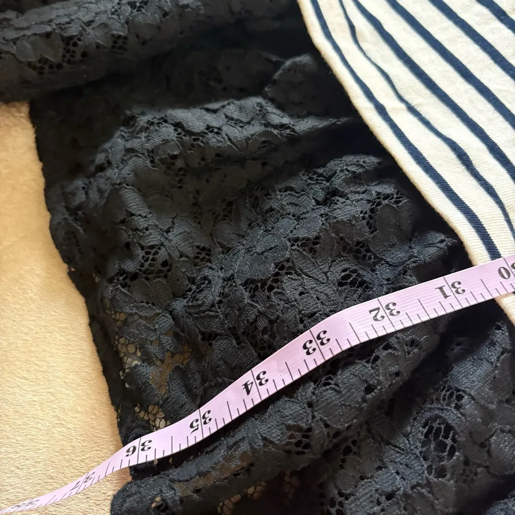 SEA NEW YORK Striped Lace Eyelet‎ Trim Dress Size Small Black - Image 8