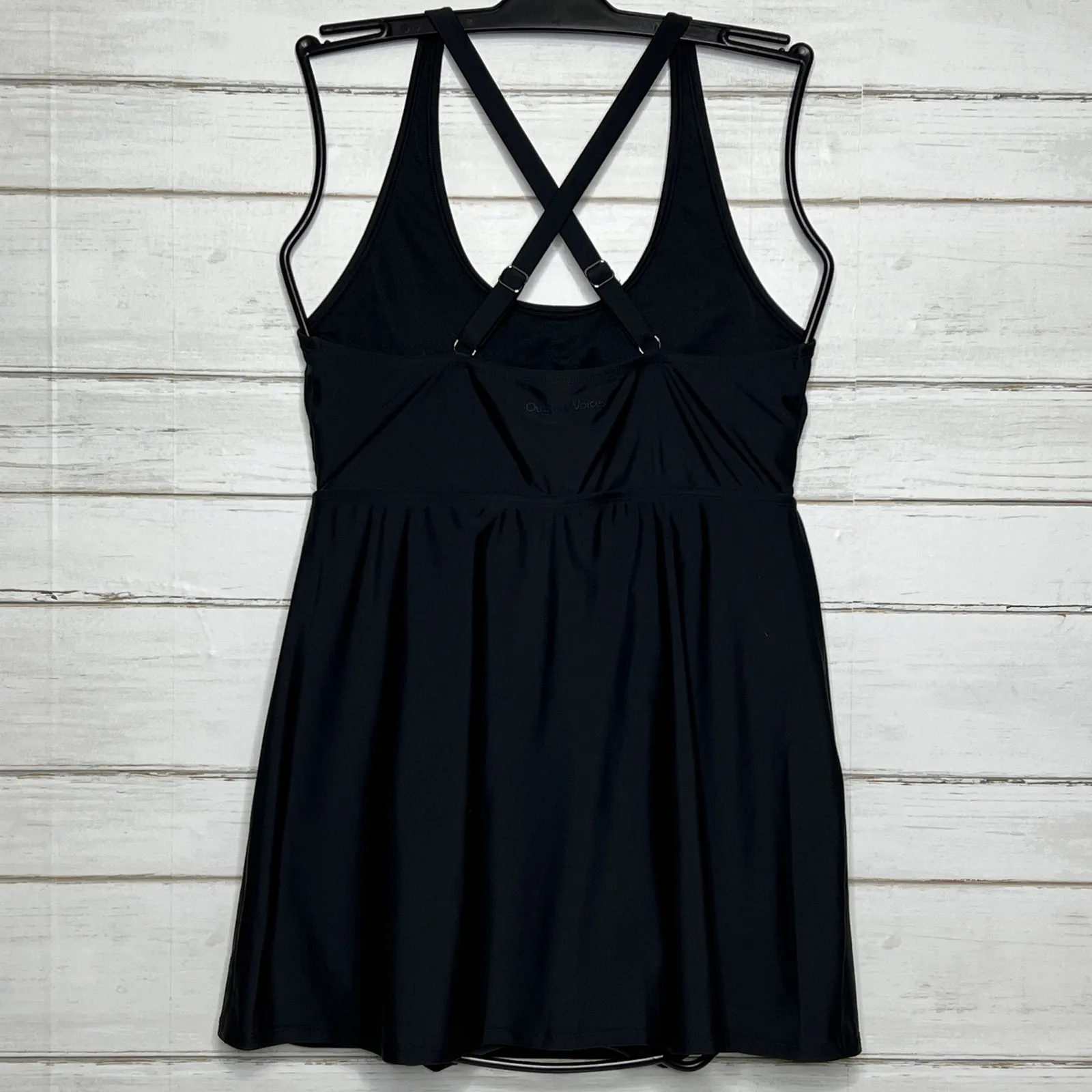 Outdoor Voices Scoop Neck Cutout Swim Dress Black Size Large - Image 3
