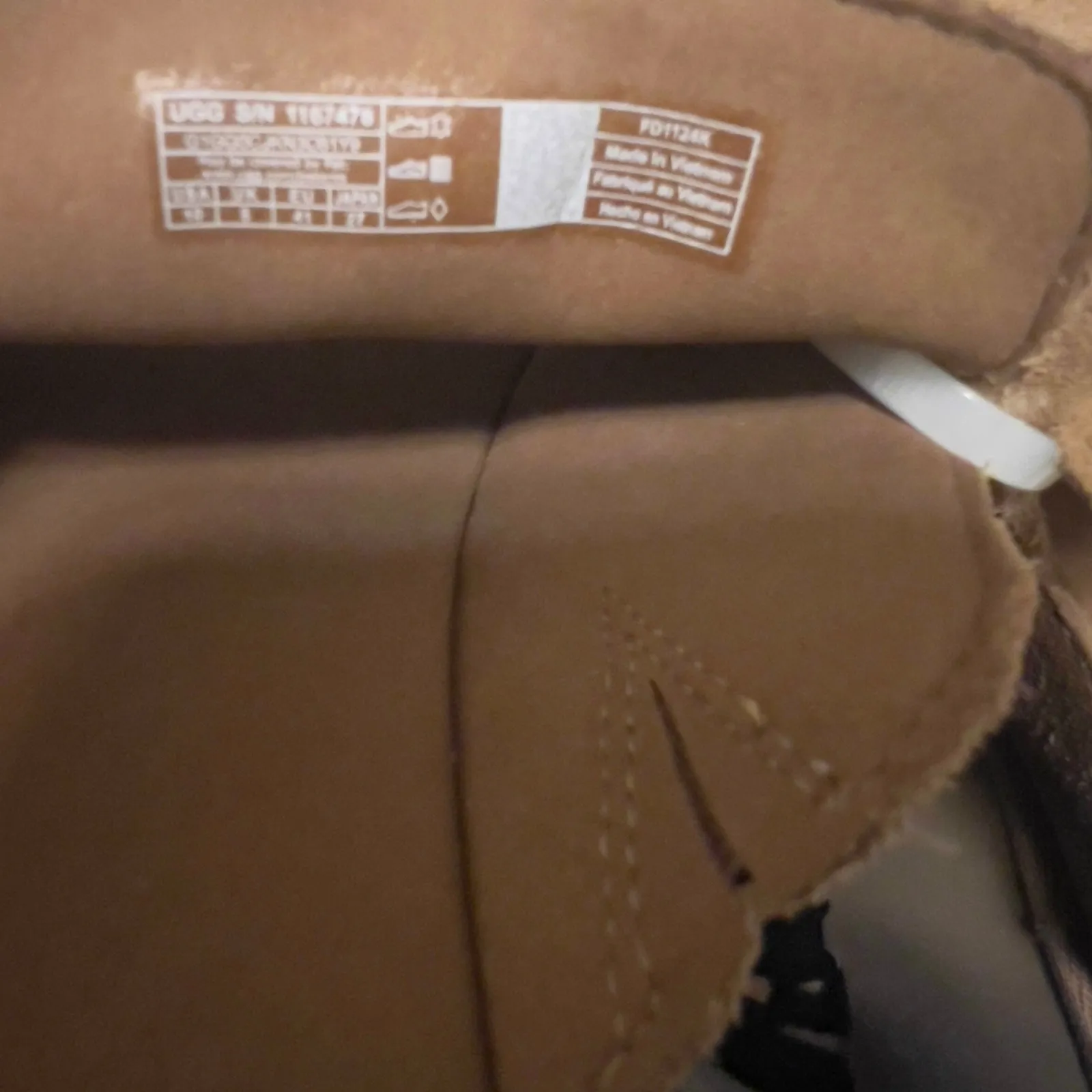 UGG New Heights Platform Slide Sandals Tan Suede Block Heel Mules Women 7 - Image 11