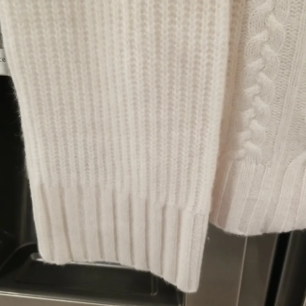 💕WHITE+WARREN💕 Cashmere Relaxed Cable Mockneck Sweater White Small S NWT - Image 7