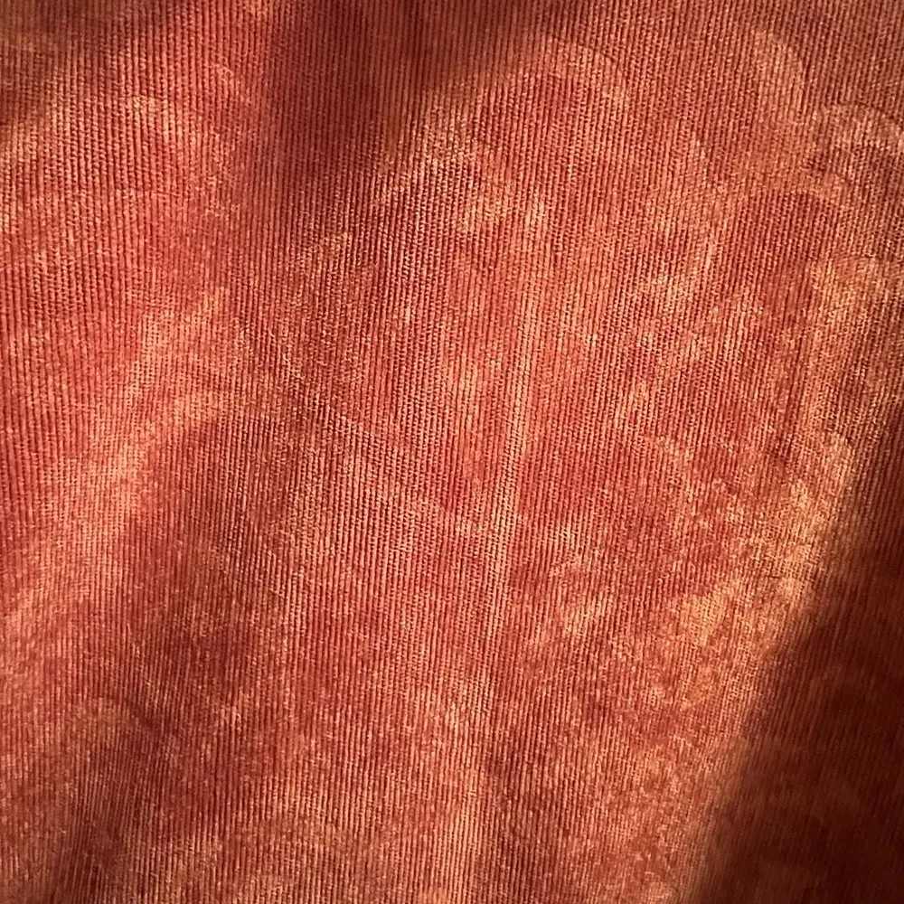 Chico's Corduroy Brocade Orange Jacket Ruffle Open Front Textured Size 3 (XL) - Image 6