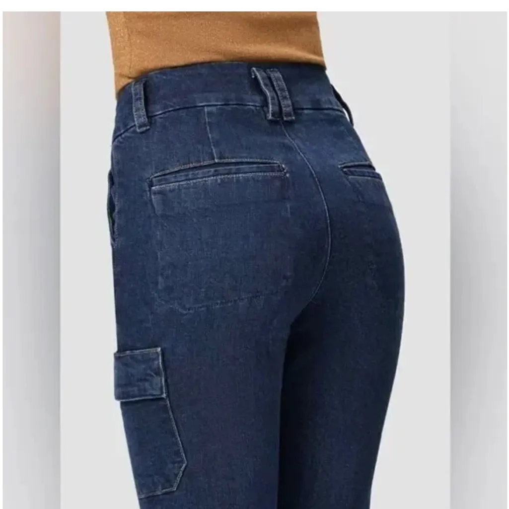 NWT Paige Dion Cargo Pockets Gracie Lou Wide Leg Jean Size 26 - Image 4