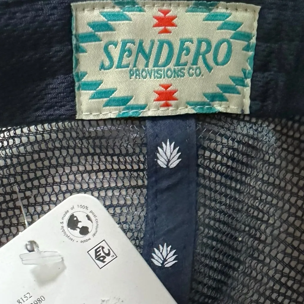 Free People Western Bohemian Cowboy Baseball Trucker Hat Marine Navy NWT HTF - Image 13