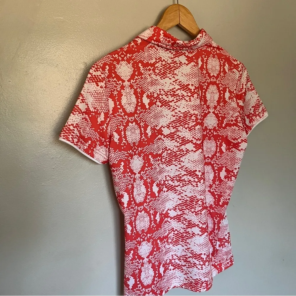 Nivo Athletic Athleisure golf woman medium , Polo Shirt Top Orange White - Image 6