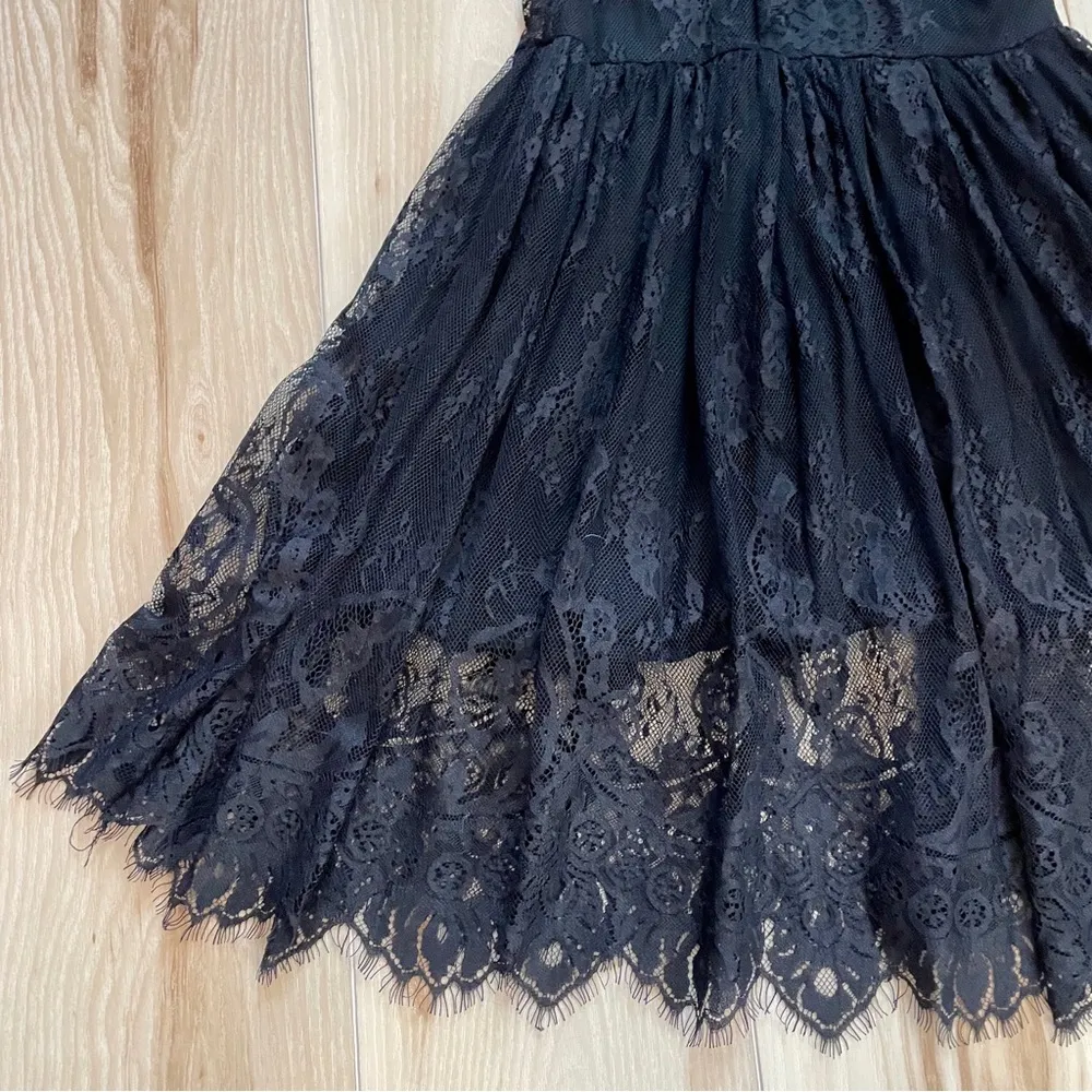 Love + HARMONY Black Lace Mini Button Back Dress Size Small - Image 5
